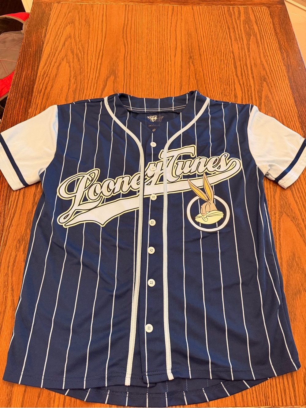 Warner Bros. Navy and White Looney Tunes Pinstripe Baseball Jersey